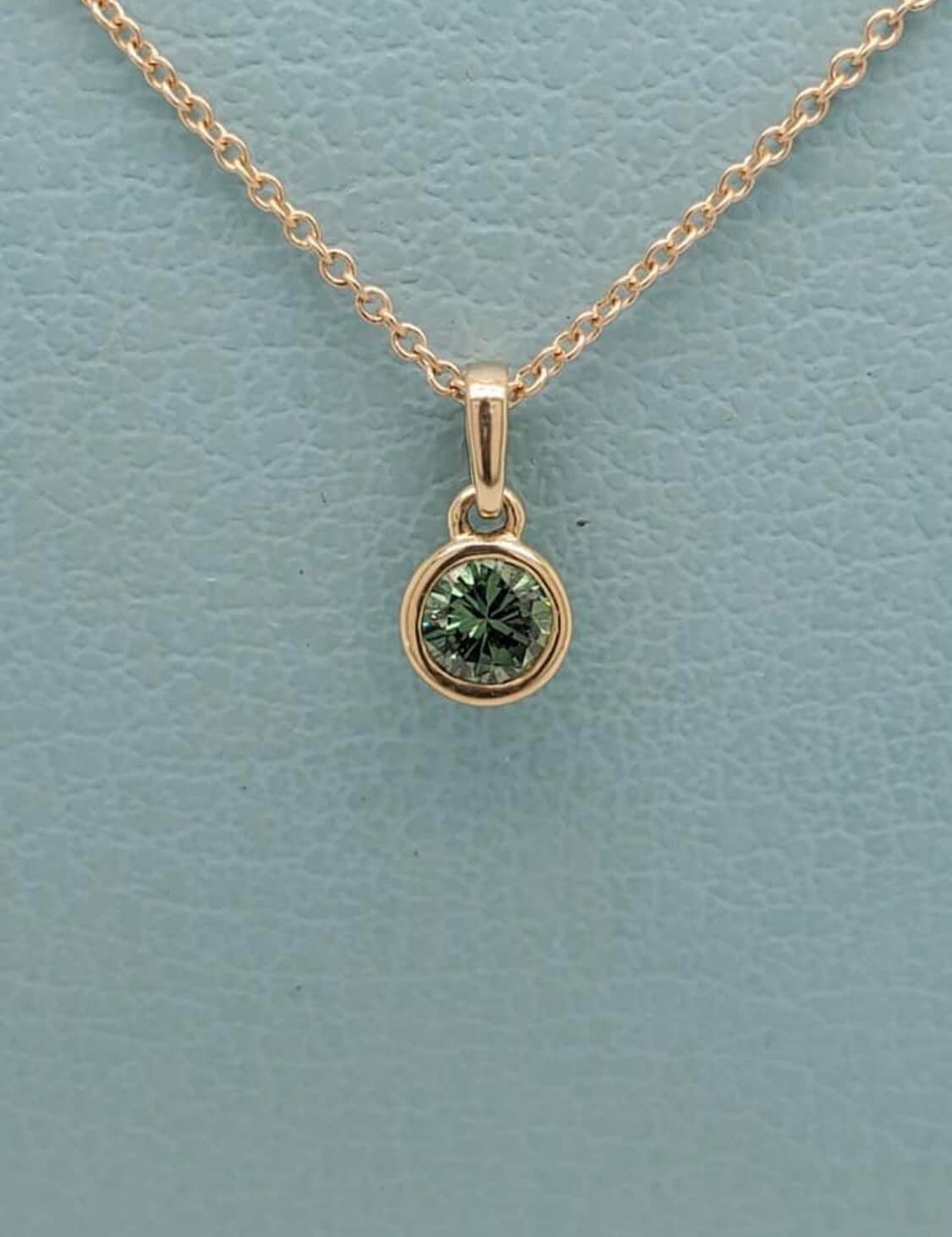 Gold Necklace with Aquamarine